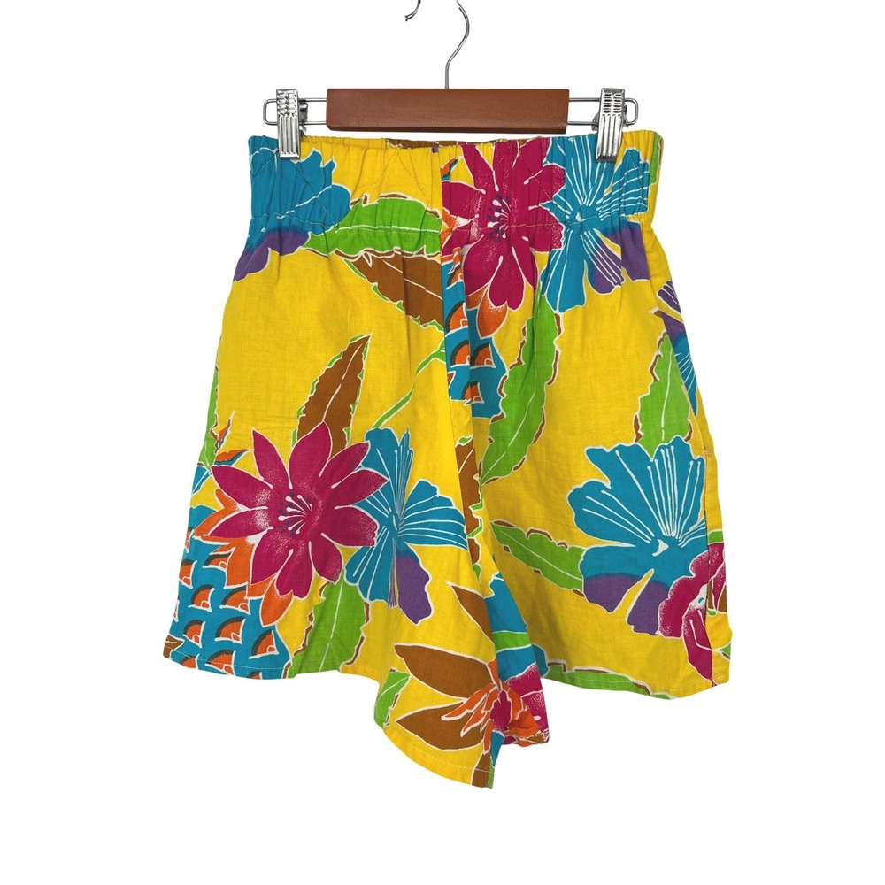 Vintage Sportego Shorts Women M Floral High Waist Tropical Retro Maximalist